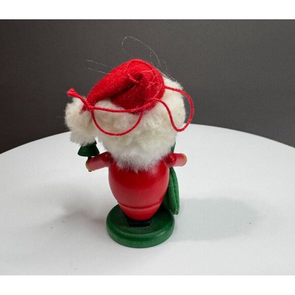 Holzkunst Christian Ulbricht Santa Holding Tree & Toy Sack West Germany 4" - Picture 3 of 6